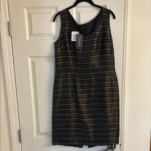 Lafayette 148 NWT striped dress in raffia and black